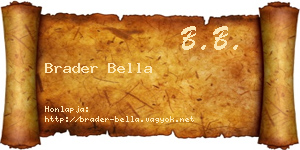 Brader Bella névjegykártya